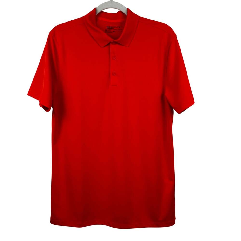 Nike Men's Polo Shirt Golf Dri Fit Victory Solid Polo Performance Resort Red Med